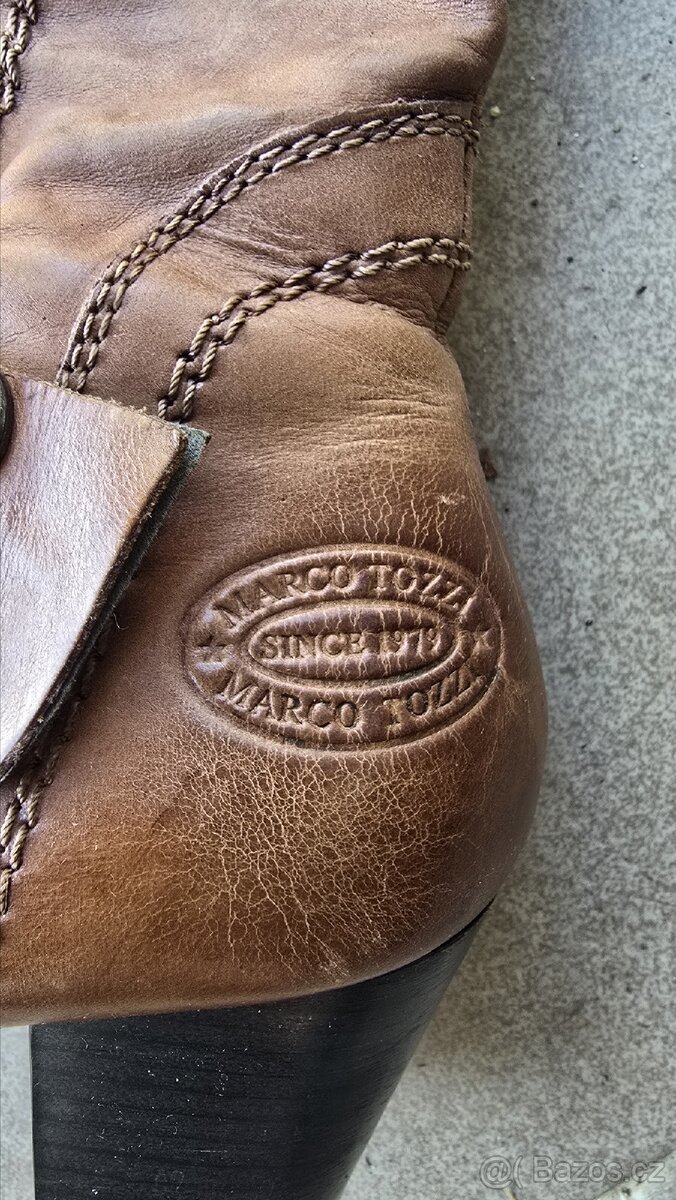 Kožené kozačky Marco Tozzi - 3