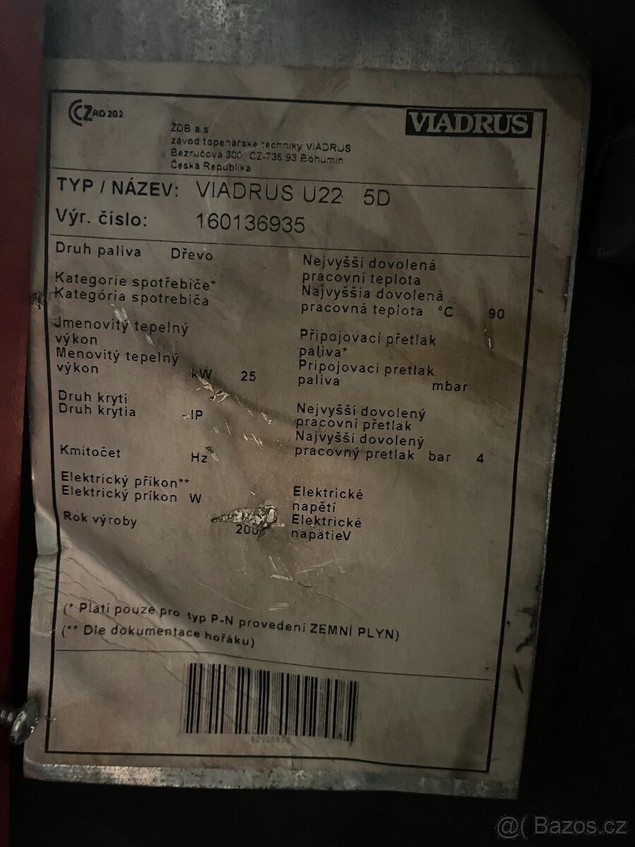 Prodám kotel viadrus U22D - 3