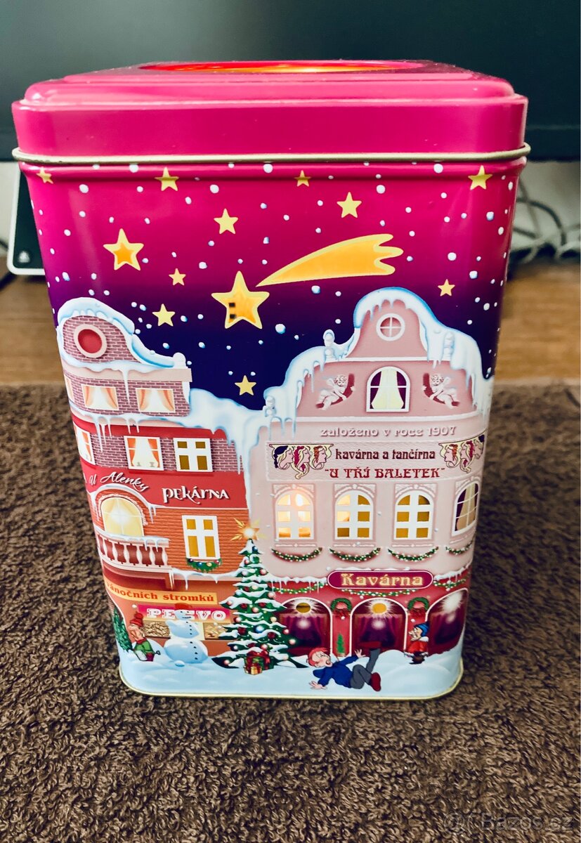 Vánoční dóza, domeček – svicen např. na čajovou svíčku - 3