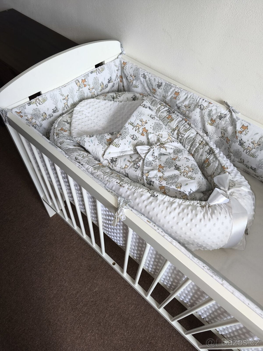 Nová souprava do psotýlky zvířátka+bílé minky - 3