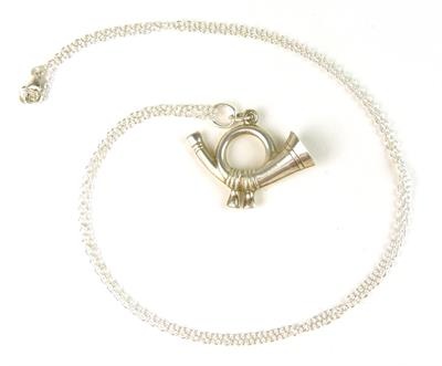 Stříbrný náhrdelník poštovní trubka s řetízkem, 925/1000 - 3