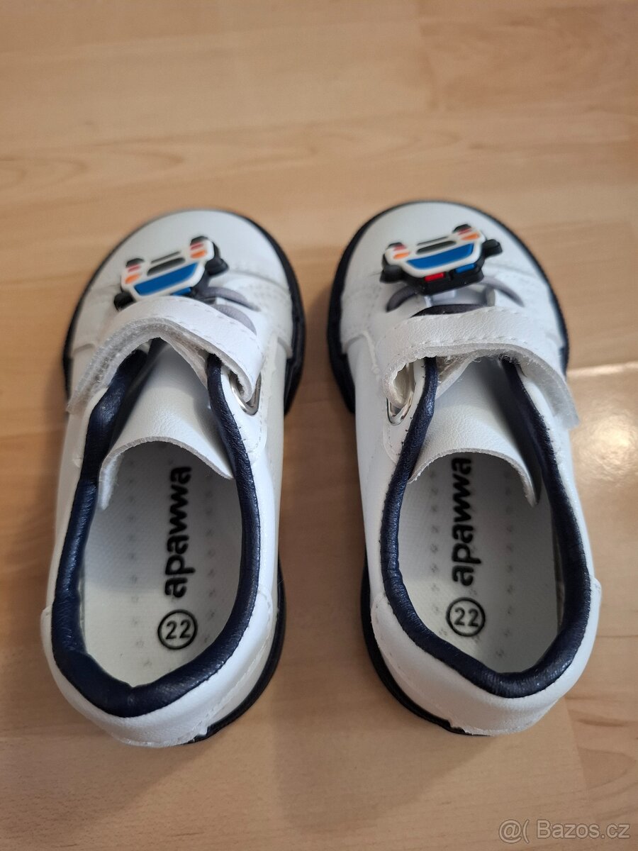 Botičky tenisky polobotky Apawwa velikost 22 bílo modré poli - 3