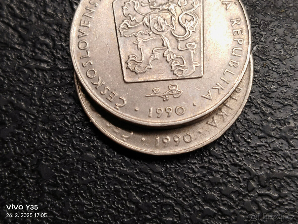 2 kčs 1990 obě varianty - 3