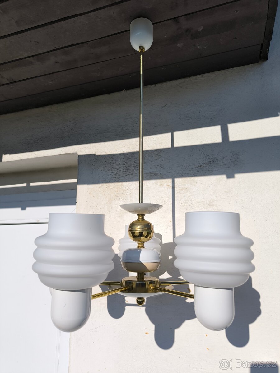 Retro opálový lustr Kamenický Šenov - 70. léta - 3