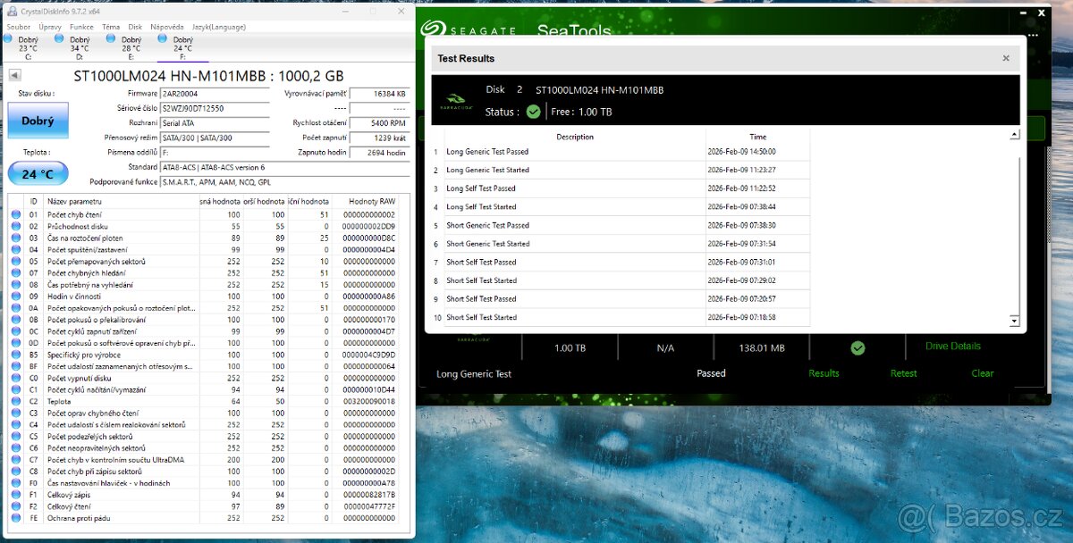SET 4x 1TB HDD Samsung/Seagate (2.5") – otestováno - 3