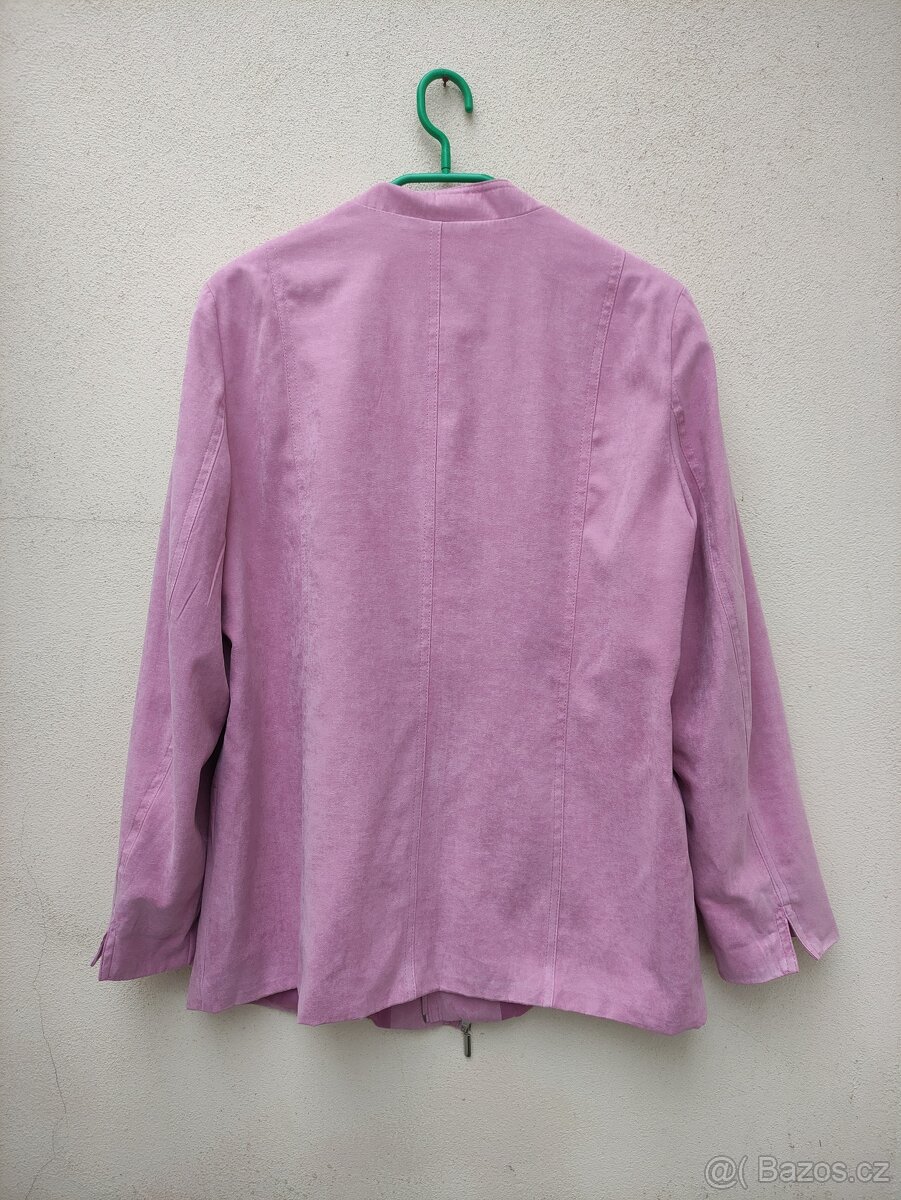 Semišový růžový kardigan - 3