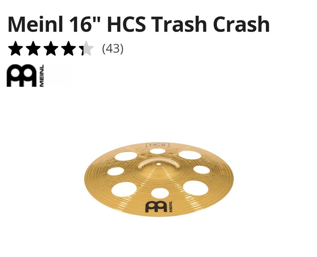 Činel Meinl 16" Trash Crash - 3
