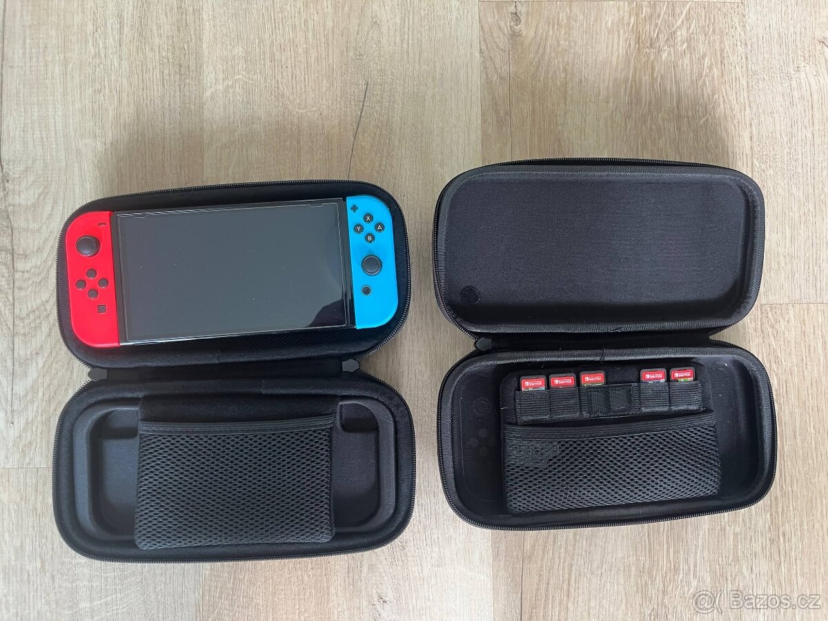 Nintendo Switch OLED + 2x Joy-Con, 2x ovladač, jako nový - 3