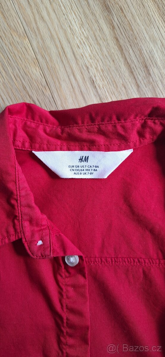 Košile červená H&M vel.128 - 3