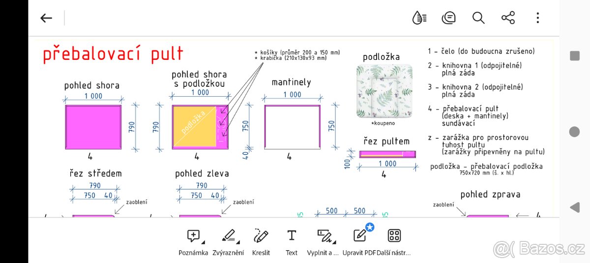 Přebalovací pult na komodu - 3