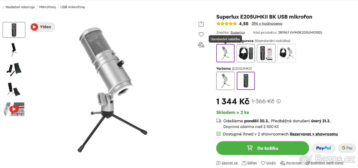 Superlux E205U – USB kondenzátorový mikrofon + stolní stoján - 3