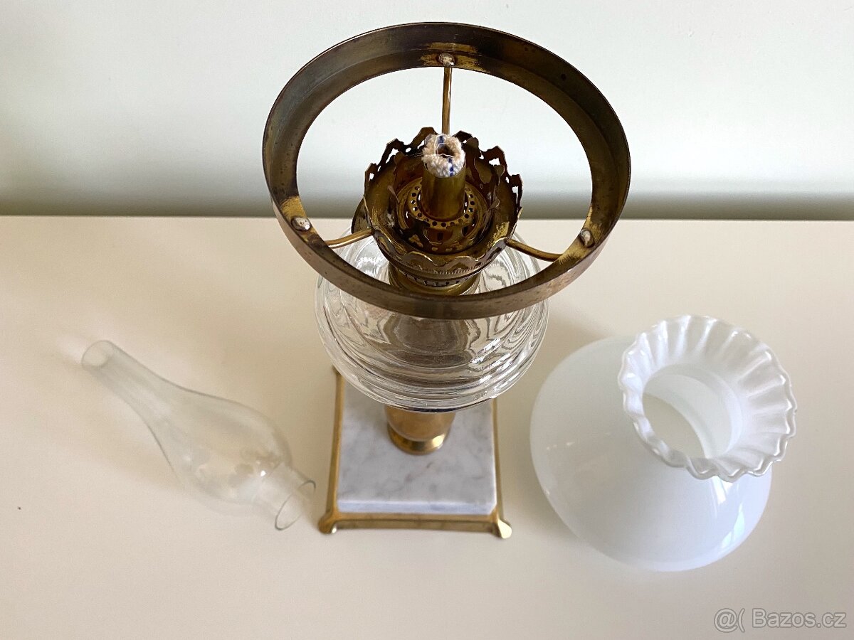 Starožitná petrolejová lampa Art Deko z Německa - 3