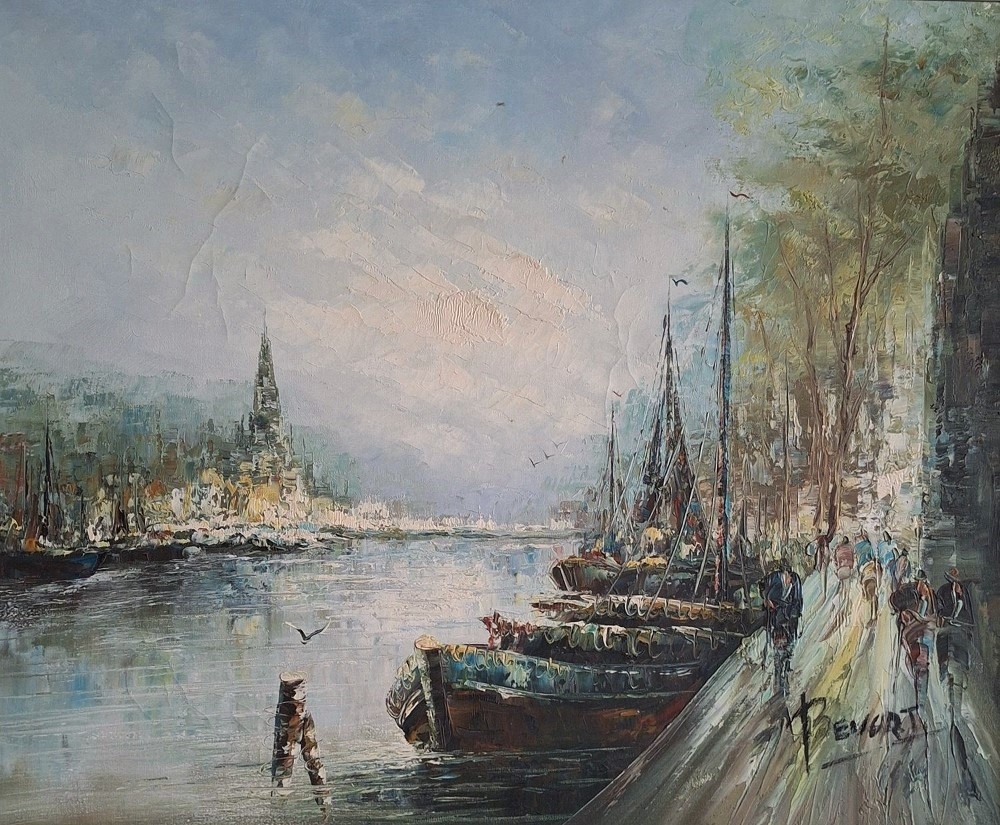 🎨 "Přístav" – Olejomalba v postimpresionistickém stylu - 3