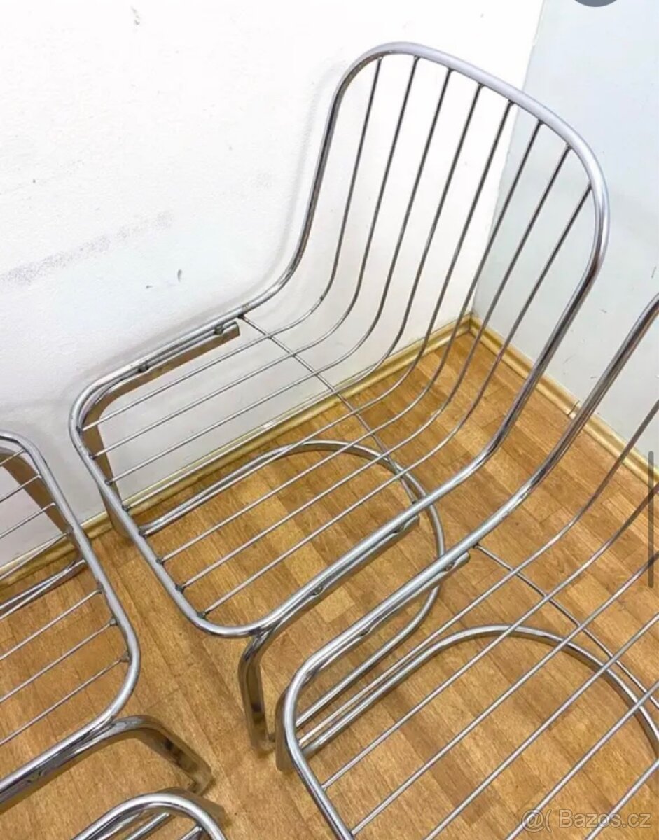 Retro židle 70. léta chrom - 3