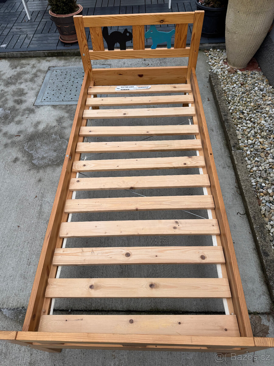 Dětská dřevěná postýlka Ikea Kritter + rošt Ikea Sultan Lade - 3