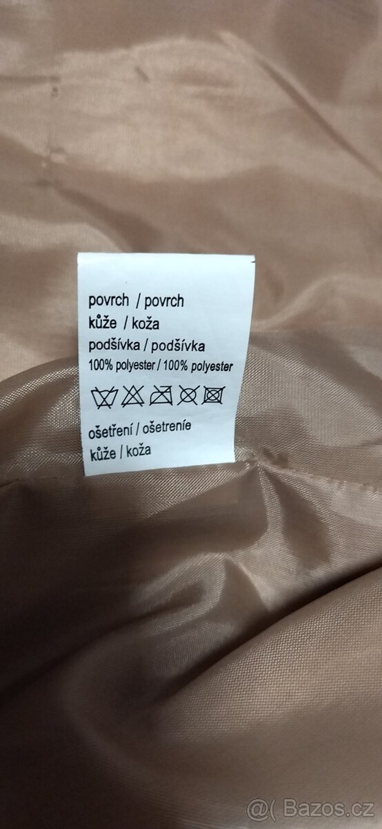 Pánská bunda, béžová, zn. James, kožená, nošená, vel. XXL - 3