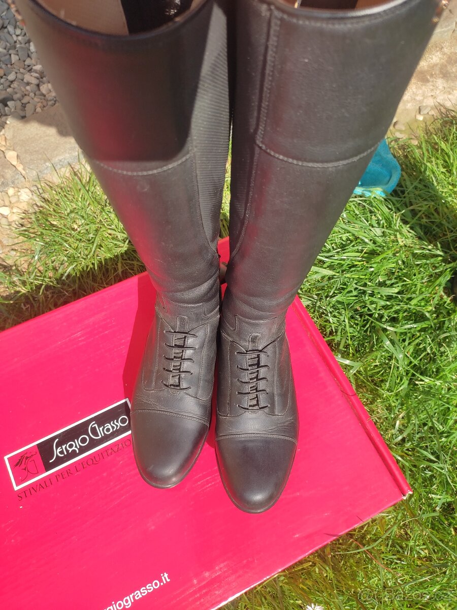 Vysoké jezdecké boty Sergio Grasso round toe - 3