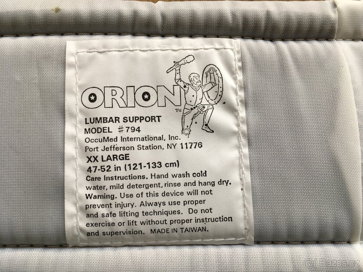 Zpevňující bederní pás Orion, bílý, velikost XXL - 3