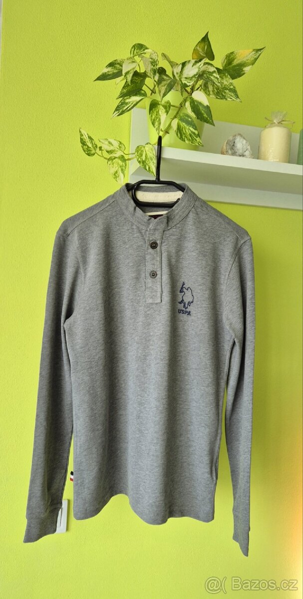 Šedé pánské tričko s knoflíčky - 3