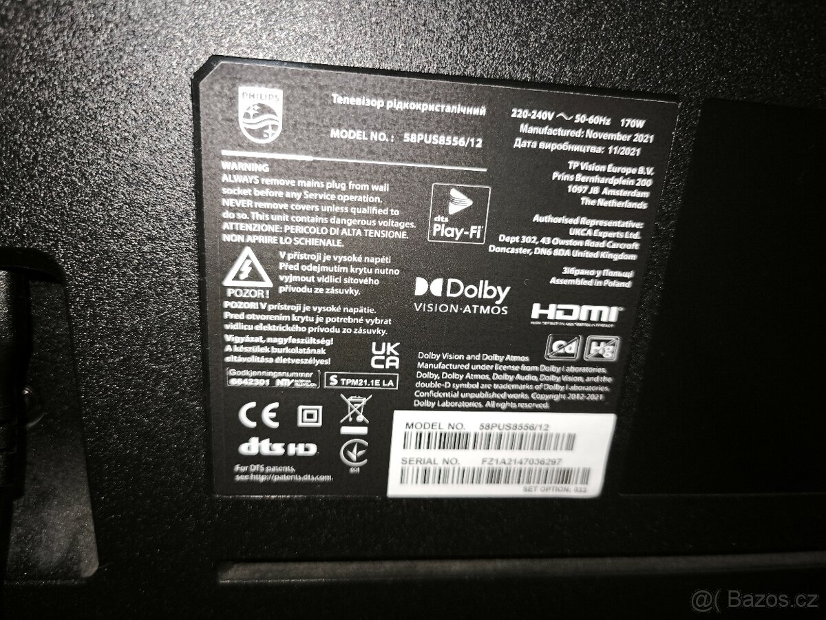 Philips LED televizor 4K UHD se systémem Android, uhl. 146cm - 3