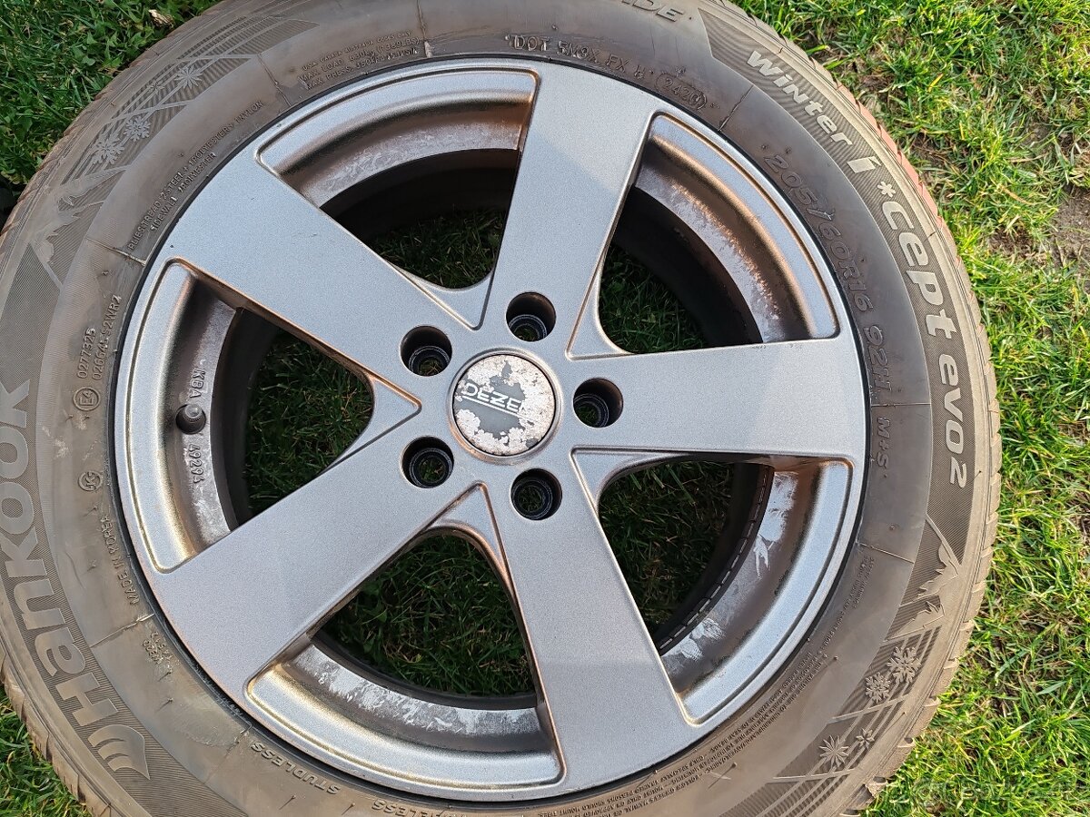 Dezent TD Graphite 5x112, 7x16, ET40, zimní 205/60/16 - 3