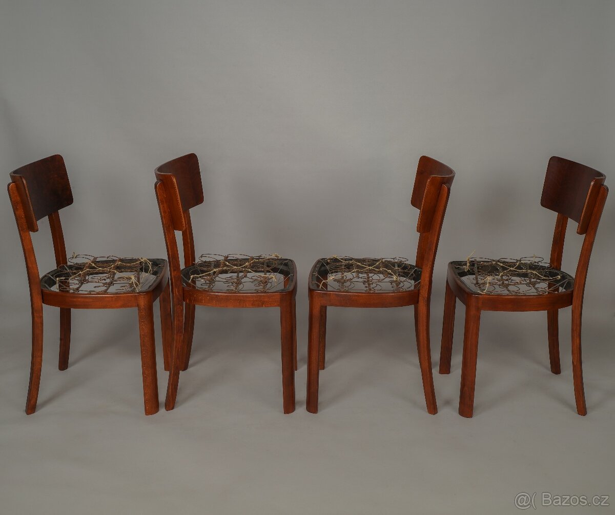 Retro jídelní židle s pružinovým sedákem - 3