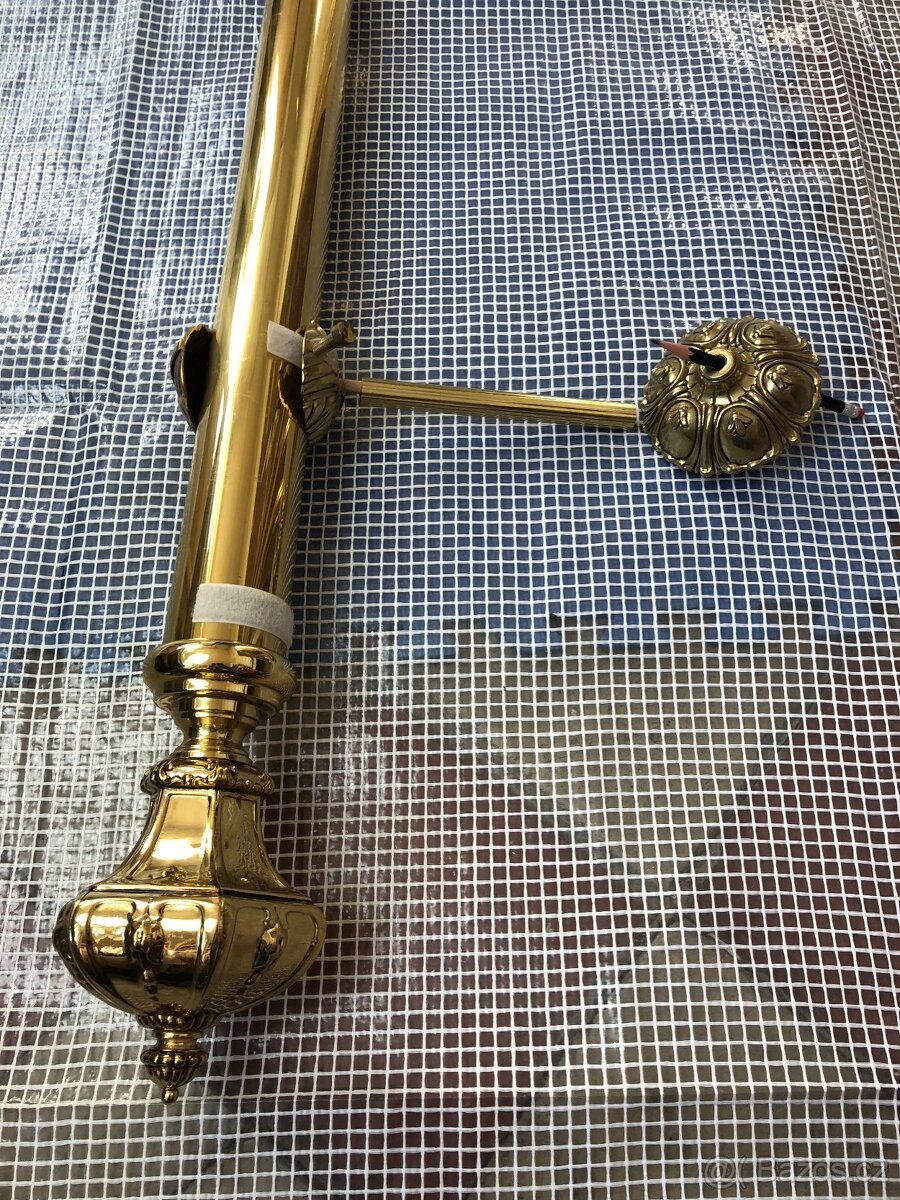 Mosazná tyč garnýž včetně dvou úchytů jedné koncovky (NP024) - 3