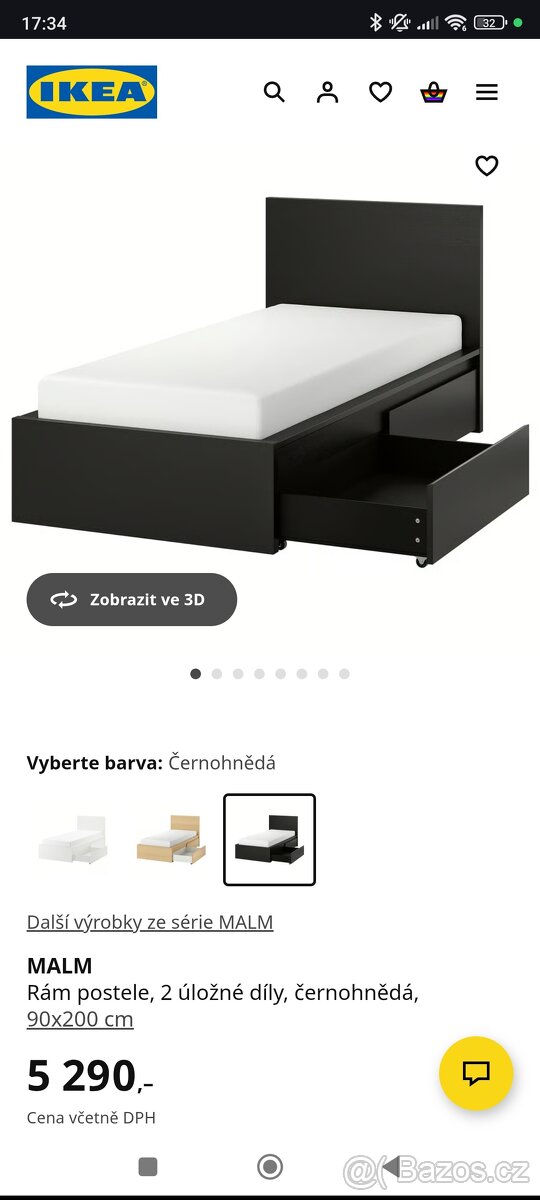 Postel MALM černá - 3