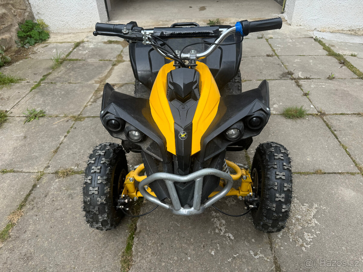 Dětská ELEKTRO čtyřkolka RENEGADE 1000W žlutá + vozík.