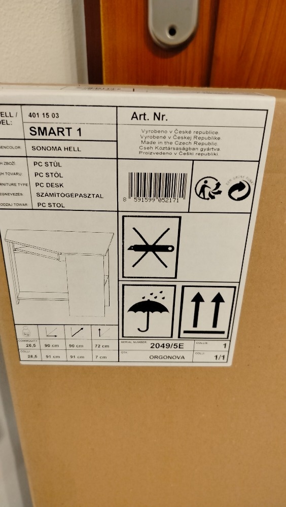 Nový PC rohový stůl Dub Sonoma 90x72x90 cm, vyrobeno v ČR - 3