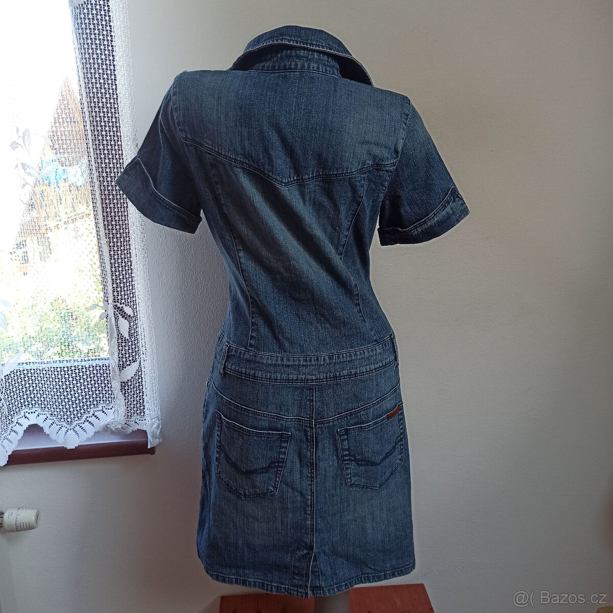 dámské džínové strečové šaty eur 38 H.I.S. TOP STAV - 3