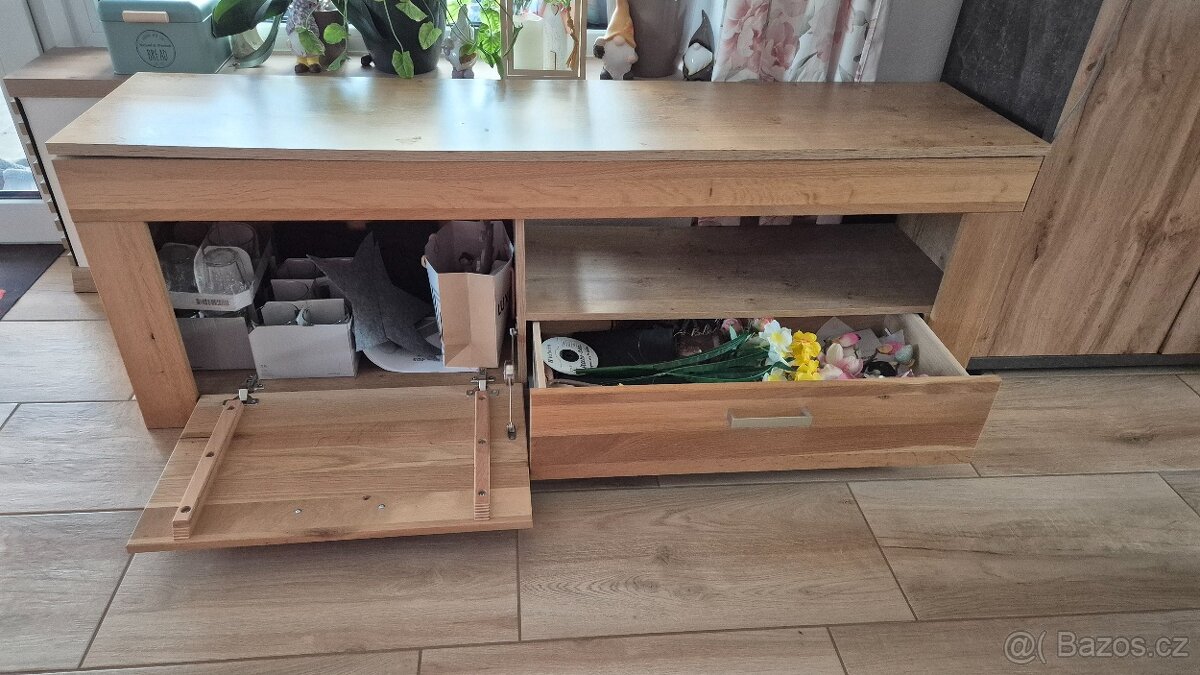 Televizní stolek Dub Masiv - 3