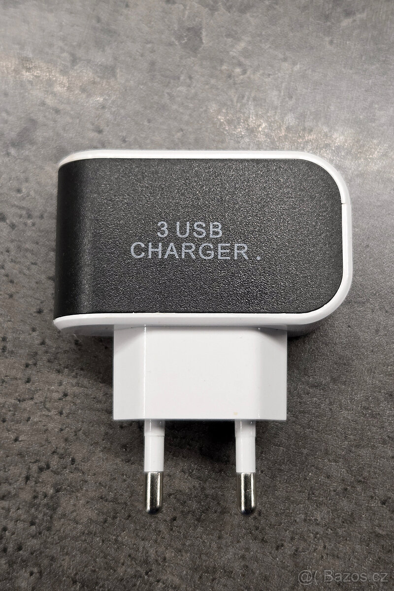 Cestovní nabíječka 3x USB + kabel micro USB - 3