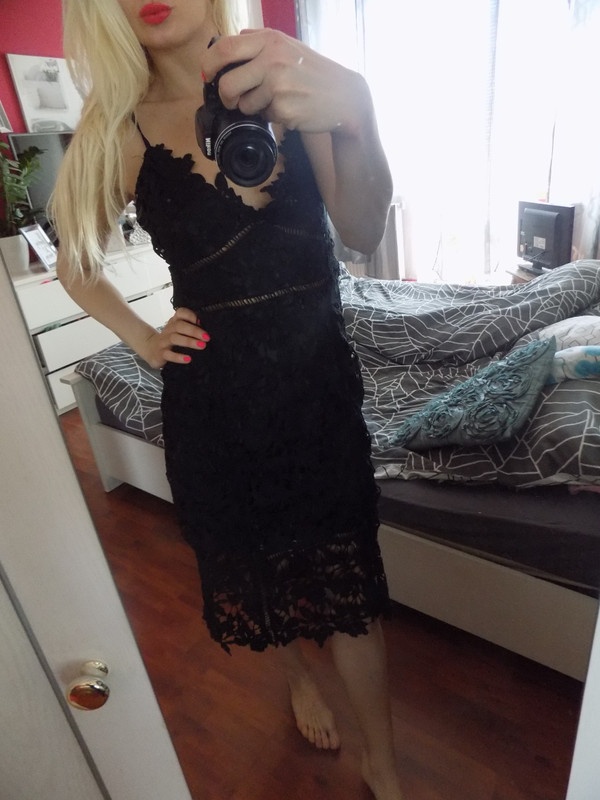 Černé krajkové šaty vel.36 - 3