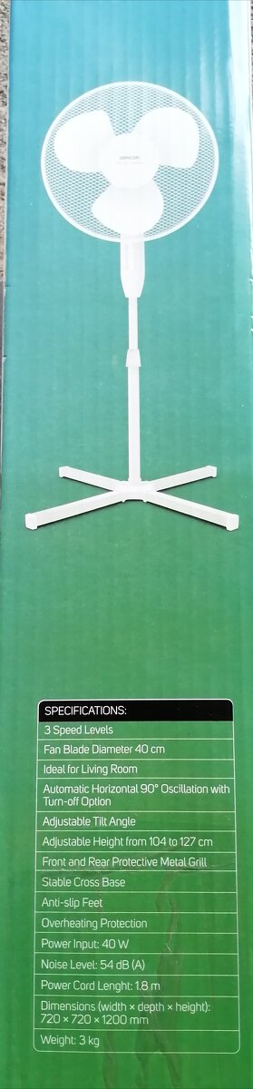 Stojanový ventilátor Sencor SFN 4010WH - 3