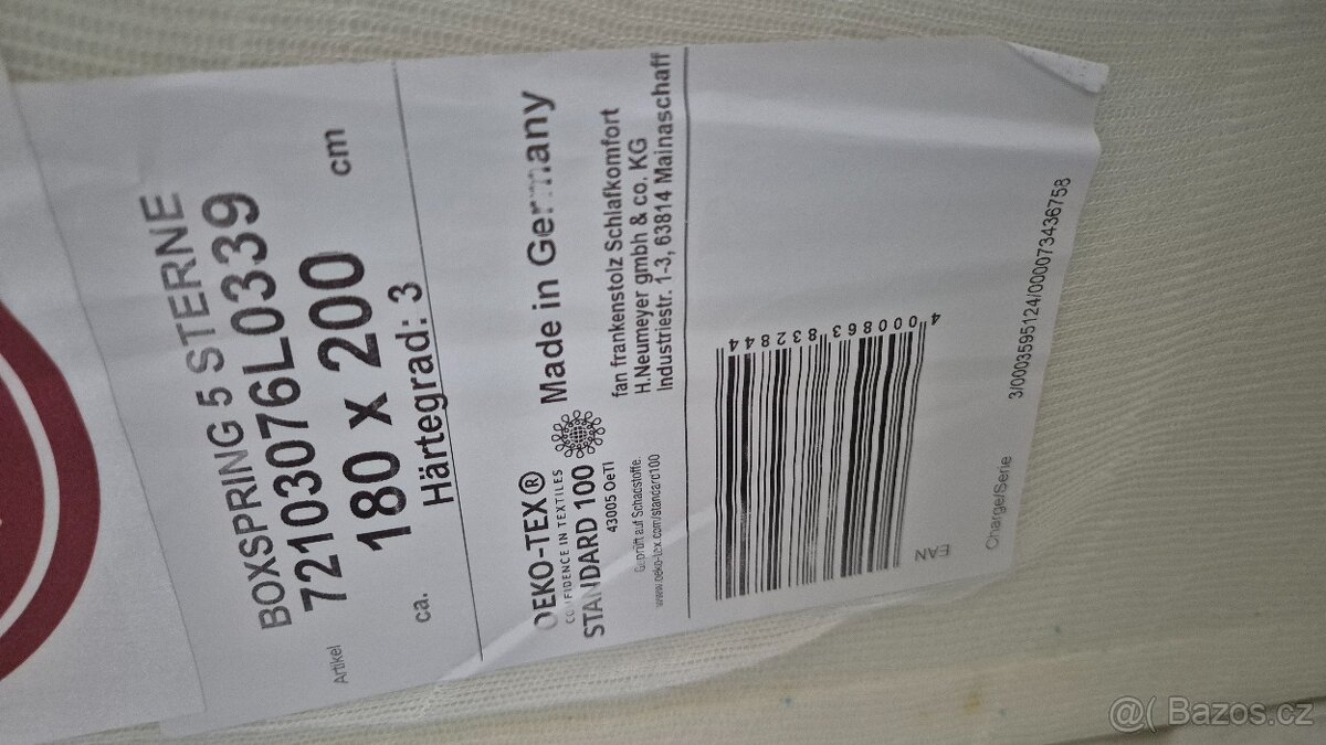 Matrace benelli taštičková s toprem 200x180 - 3