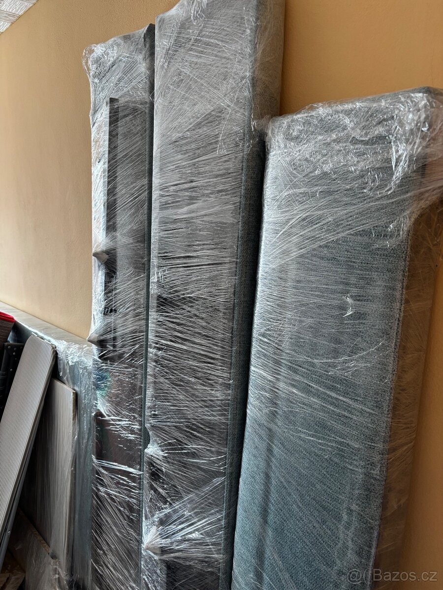 Čalouněná postel 160 -rám s čelem a úložným prostorem - 3