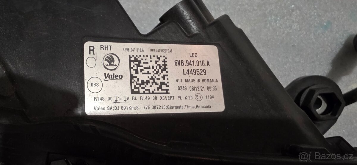 Pravý přední Full LED světlomet Škoda Fabia IV - 3