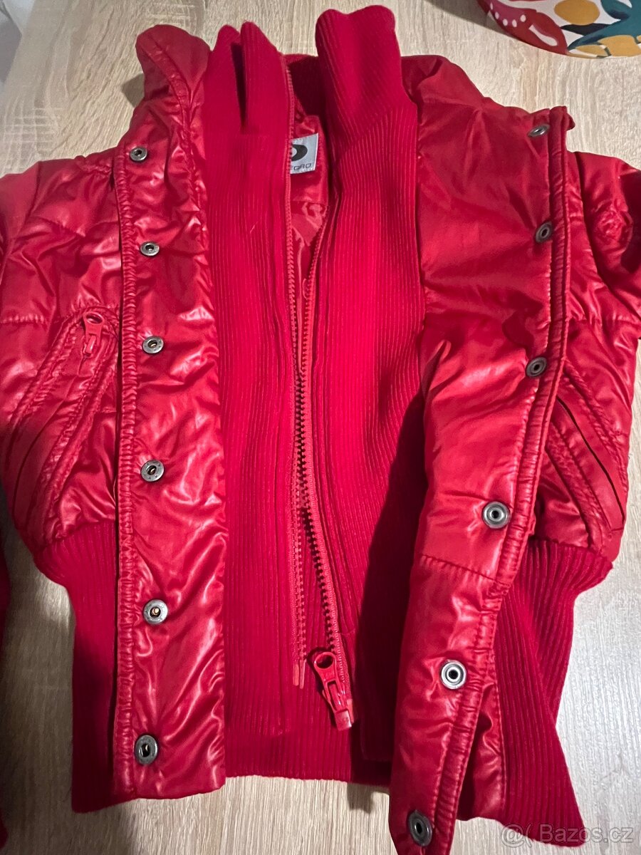 Bunda červená vel. 128, velmi módní - 3