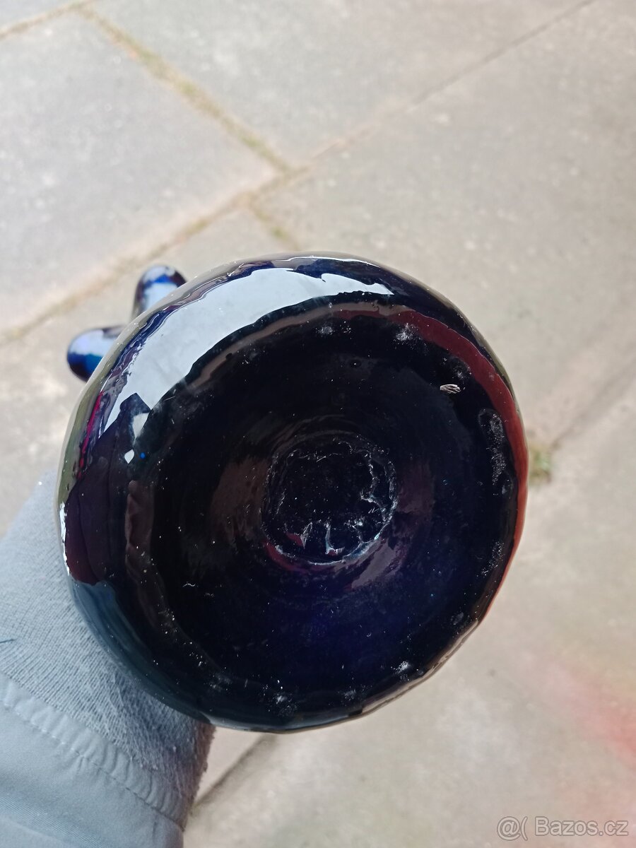 Modrá skleněná váza - 3