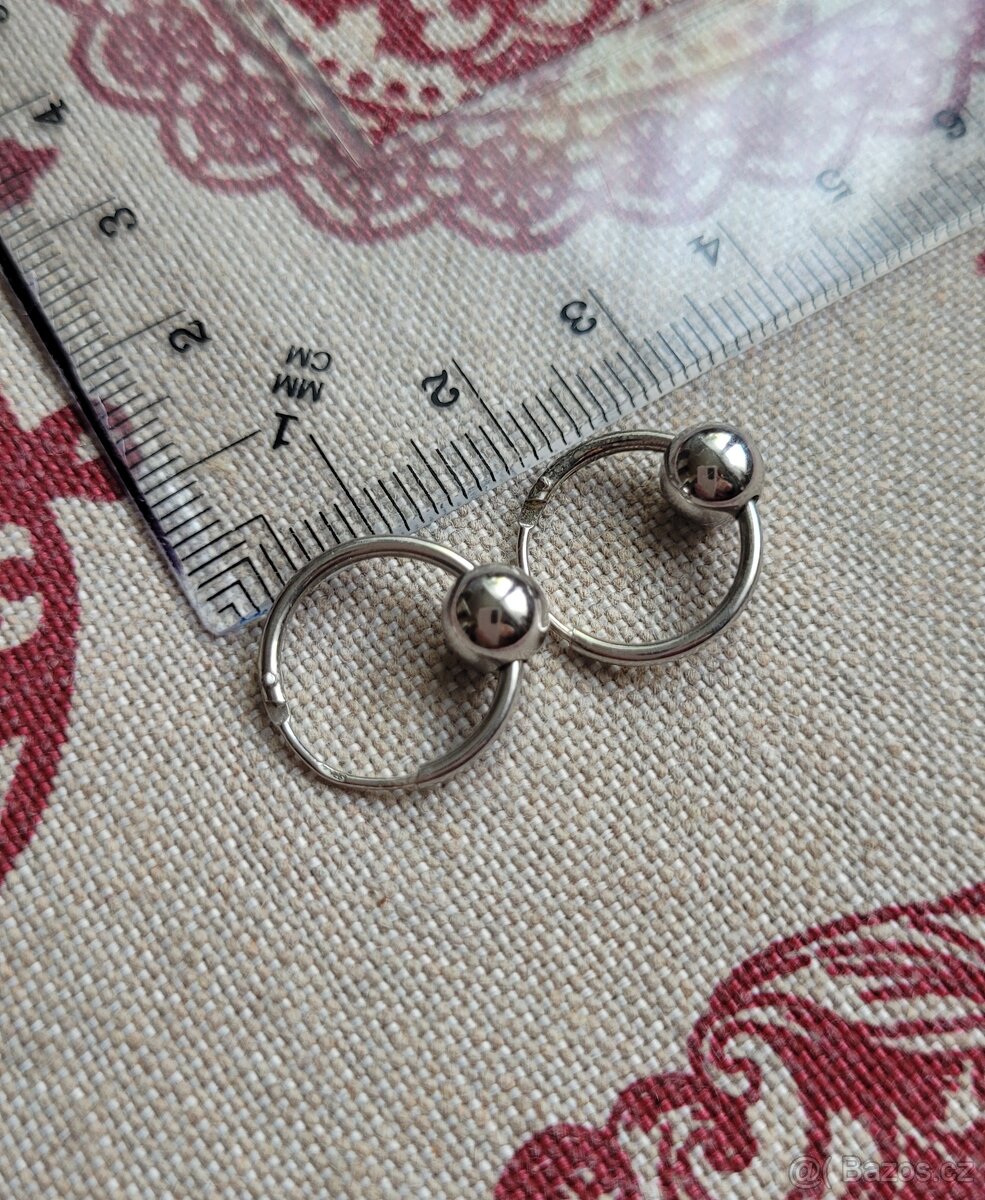 Stříbrné náušnice I. - punc - 3