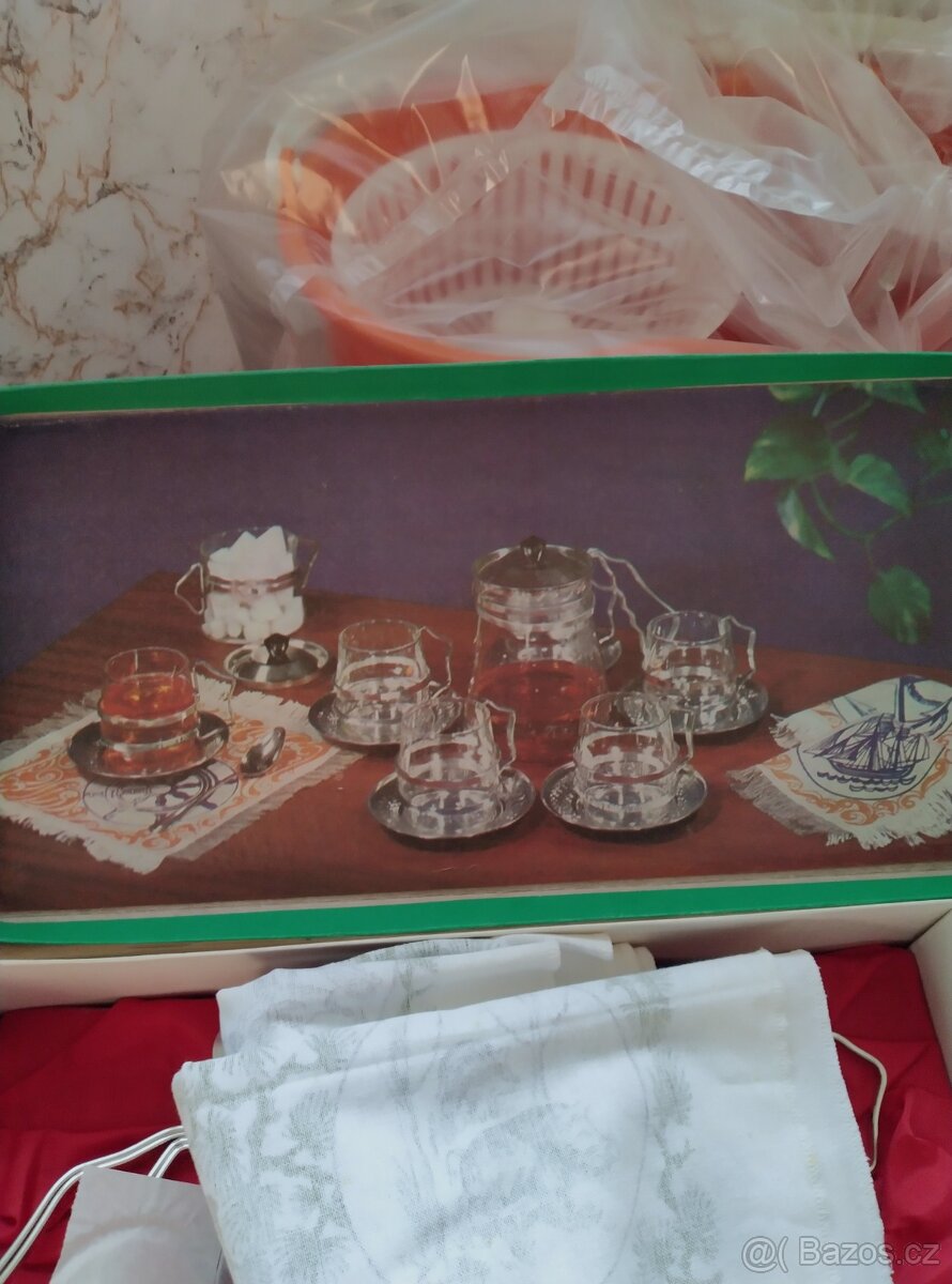 Skleneny set,motiv myslivost - 3