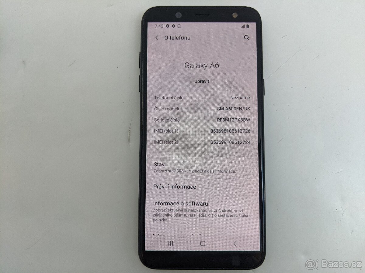Samsung Galaxy A6 (2018) 3/32gb black. Záruka 6 měsíců. - 3