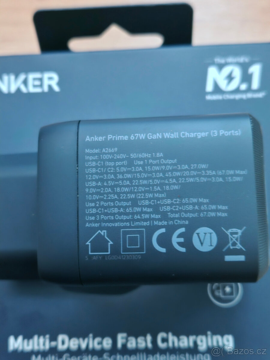 Nabíječka Anker Prime 67W - 3