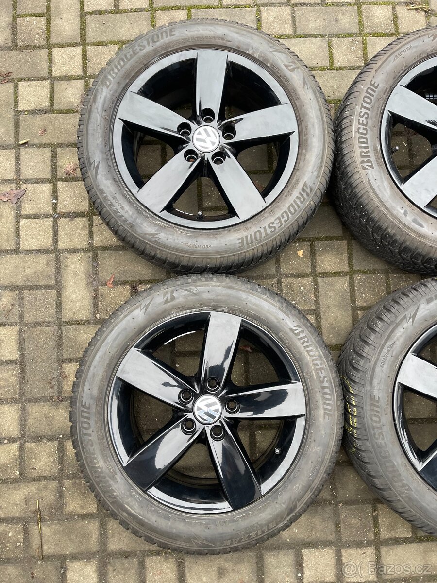 ORIGINÁL Alu Volkswagen, Škoda R16, 5x112 - TOP STAV, ZIMNÍ - 3