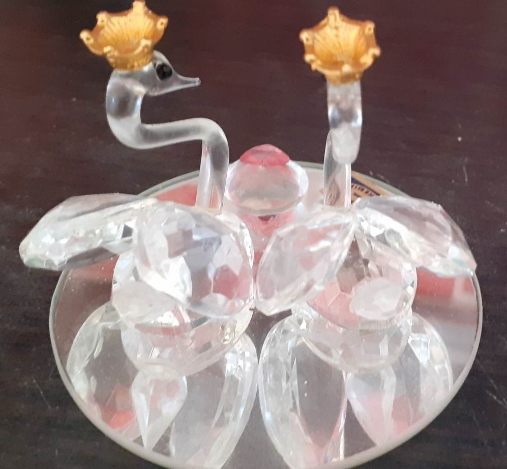 Skleněná zvířata z českého křišťálu - labutě - 3