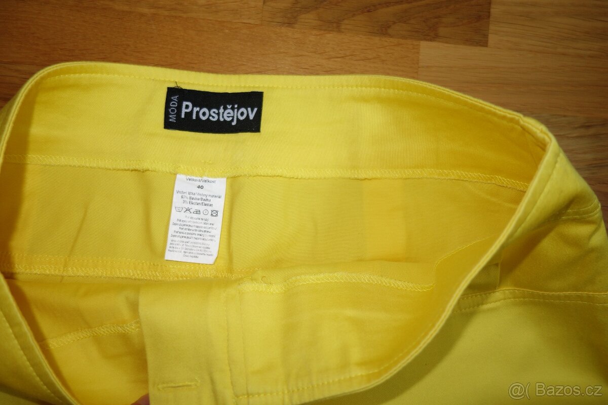 Žluté dámské capri kalhoty vel. 40 - 3