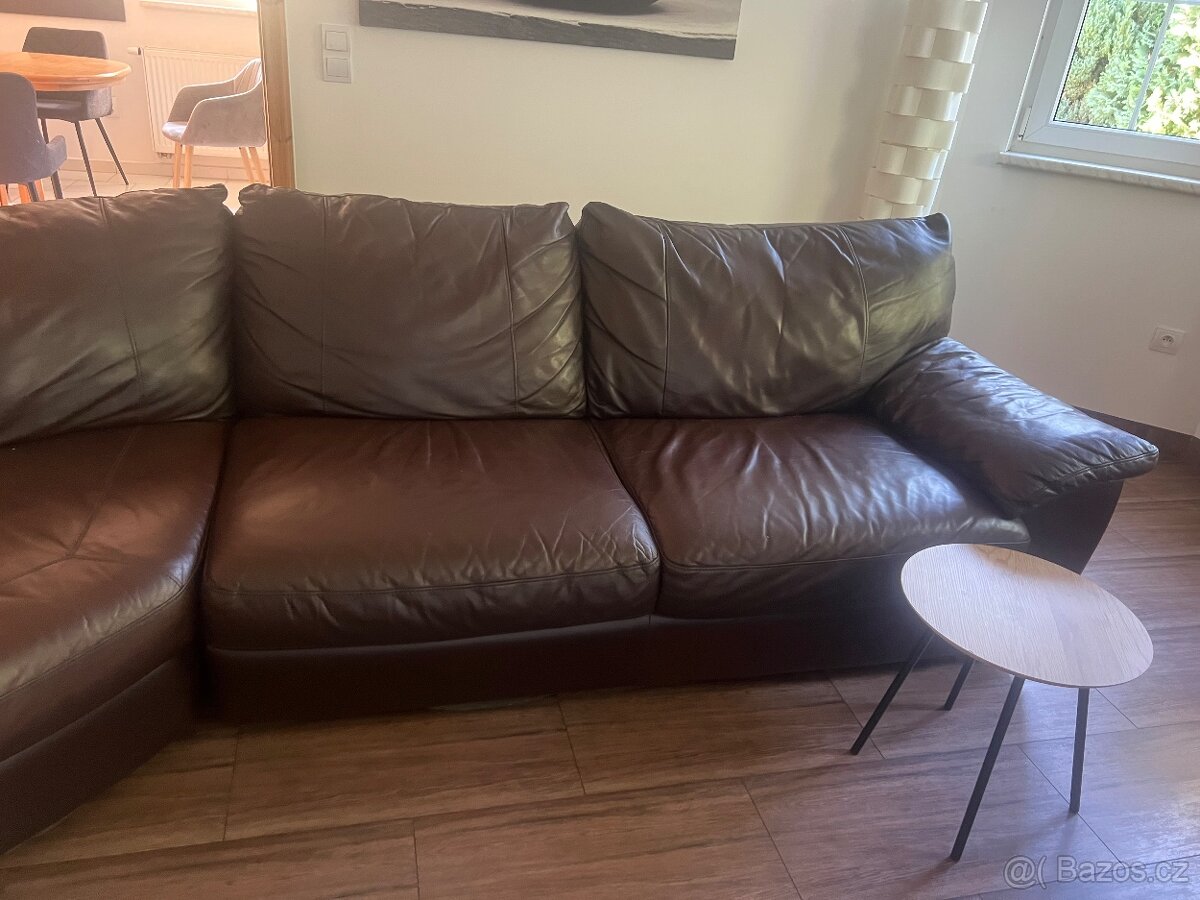 Kožená hnědá sedačka ikea - 3