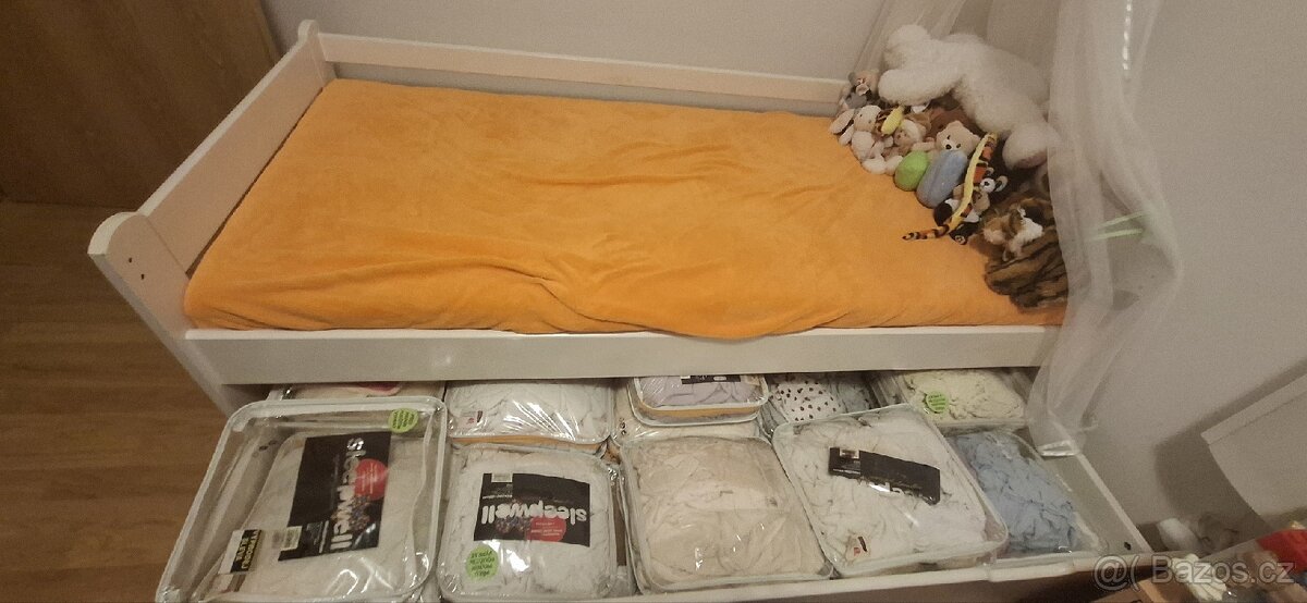 Detska postel, bila, masiv, 180x80cm - 3