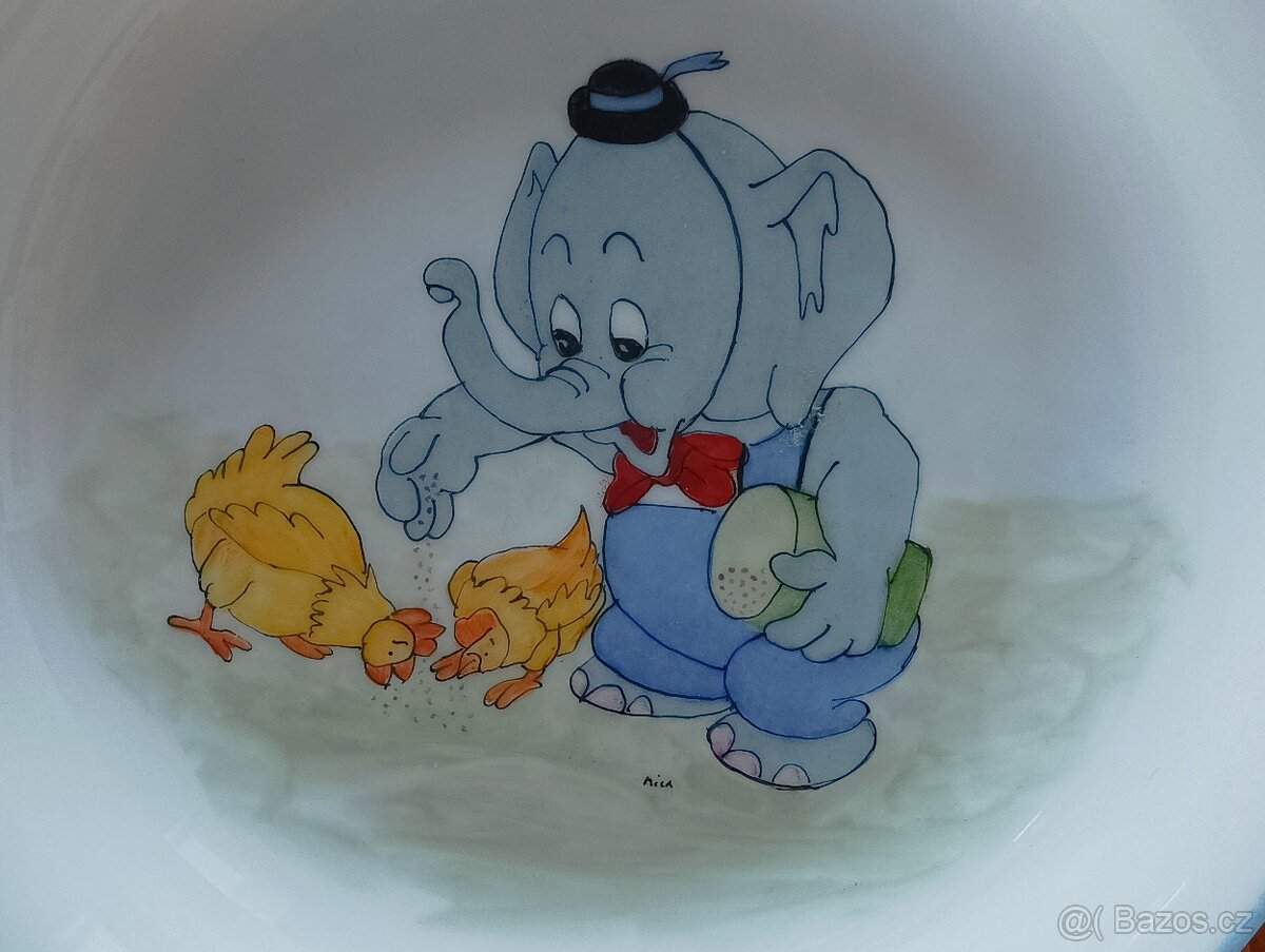 VINTAGE DĚTSKÝ PORCELÁNOVÝ TALÍŘ LIMOGES FRANCIE - 3